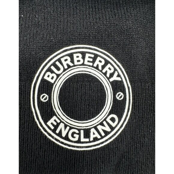 Burberry BB Roundel Logo Graphic Cashmere Blend Beanie Black - Picture 4 of 10